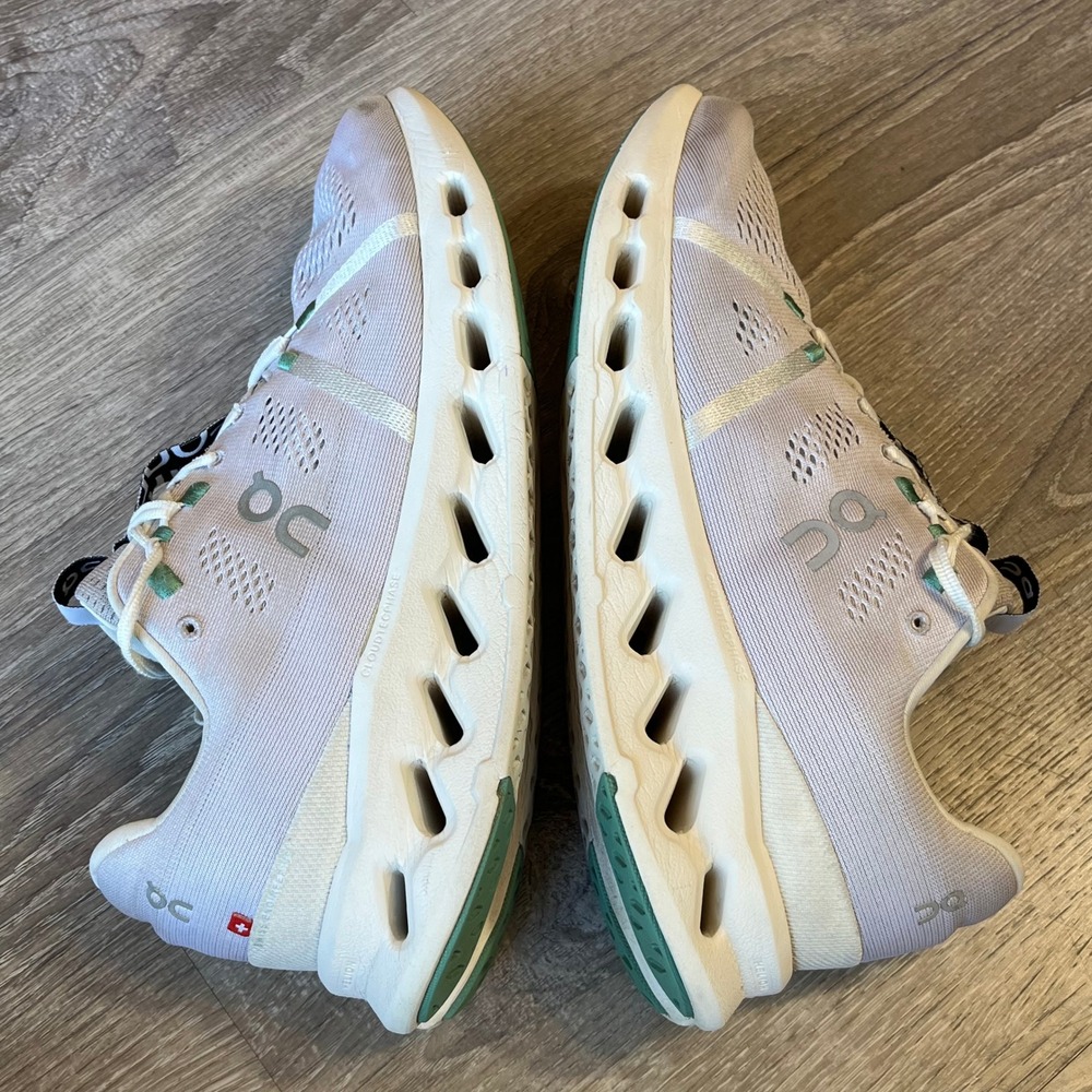 On Cloudsurfer Mens Running Shoes Lavender White Green 3MD10422143 Size 10 USM
